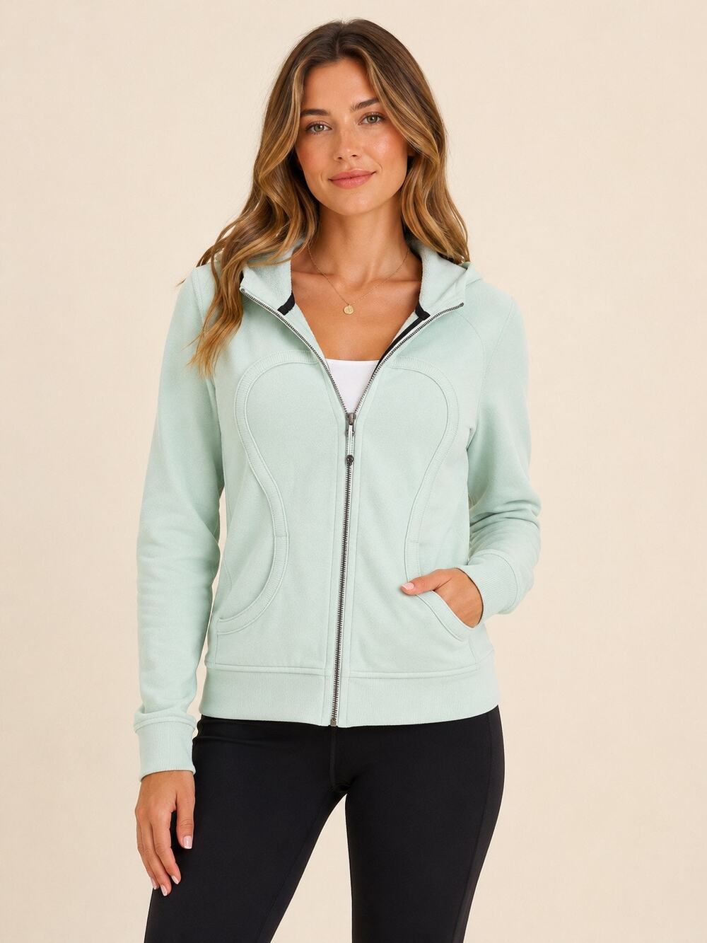 Lululemon Mint Green Scuba Full-Zip Hoodie - Gem